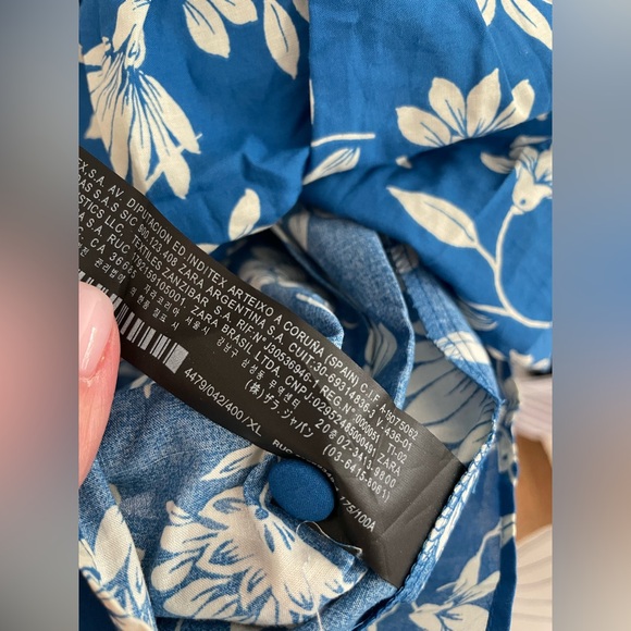 Zara Blue Floral Midi Dress - Picture 7 of 7